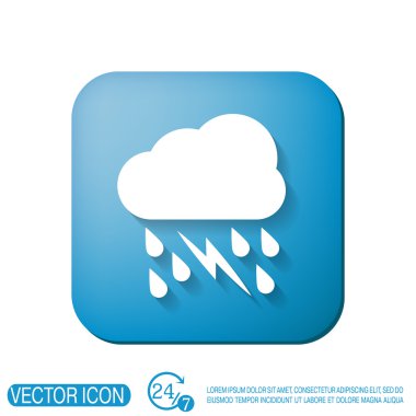 bulut yağmur Şimşek işareti