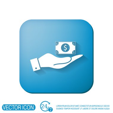 bir dolarlık banknot tutan el