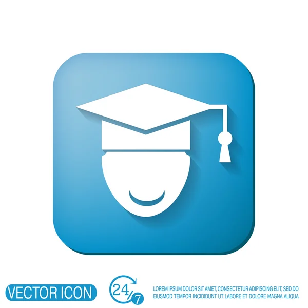 Graduado sombrero avatar — Vector de stock