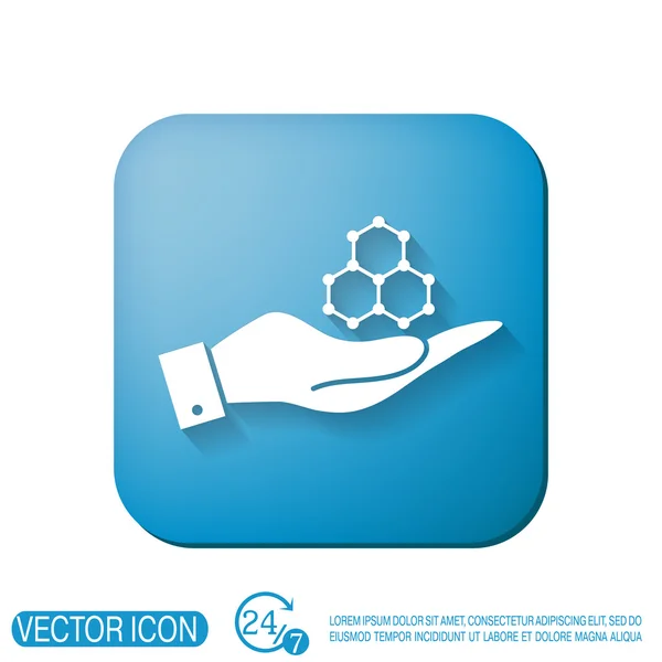 Hand holding a Chemical compound — Stock Vector