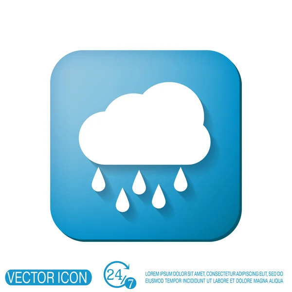 Icono del tiempo. lluvia nubosa — Vector de stock