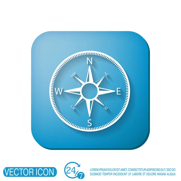 Compass, icon orienteering — Stock Vector