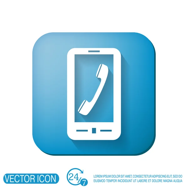 Smartphone mit dem Symbol Telefon — Stockvektor
