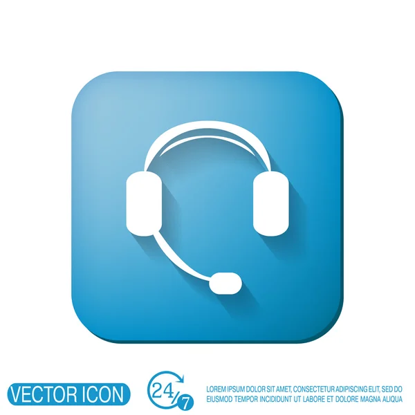 Obsługi klienta, ikona słuchawki — Wektor stockowy