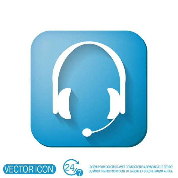 Atención al cliente, icono de auriculares — Vector de stock