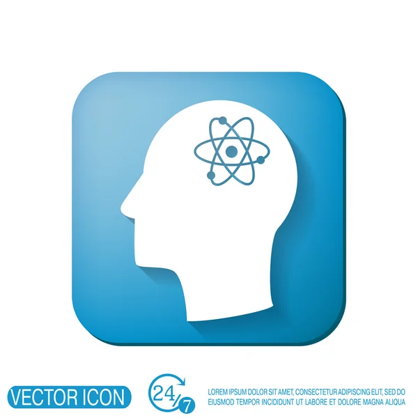 Man and his mind about the atom — Stock Vector