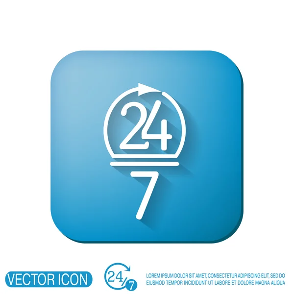 Character 24 7 icon — Stock Vector