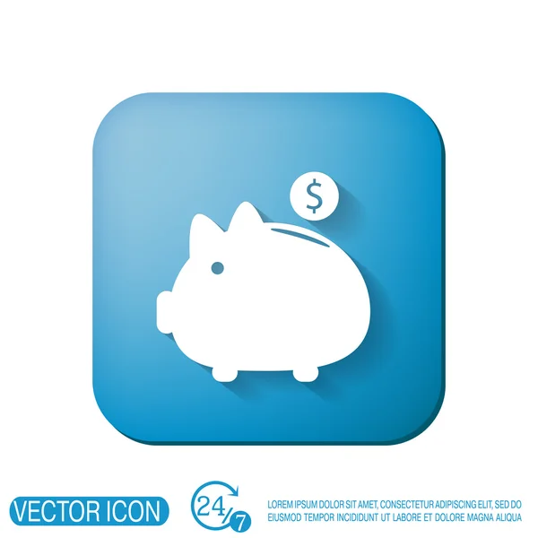 Piggy Bank. símbolo de dinheiro — Vetor de Stock