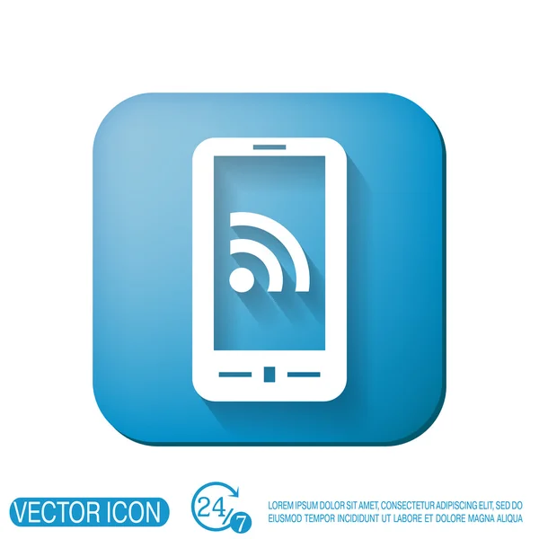 Smartfon z symbolem rss — Wektor stockowy