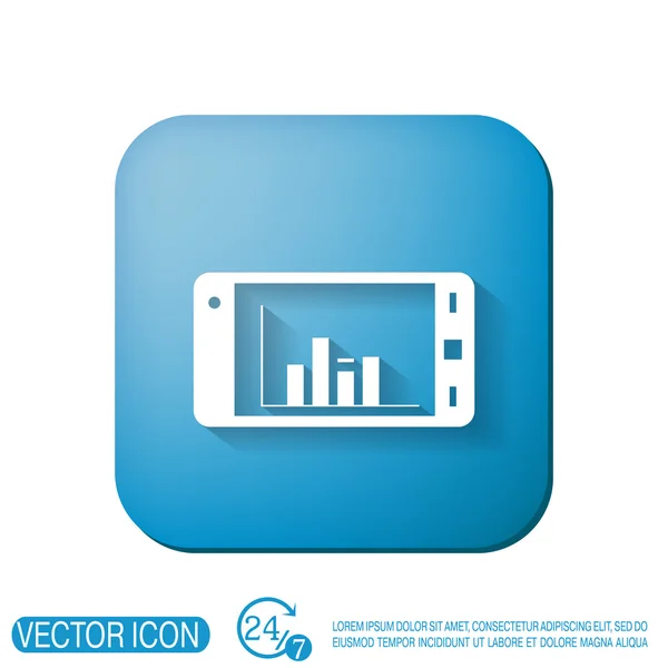 Smartphone con diagramma — Vettoriale Stock