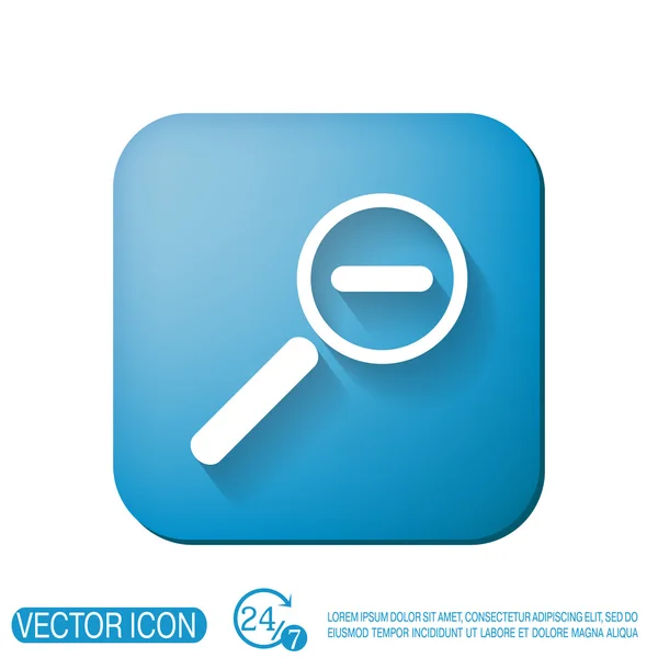 Pictogram met Vergrootglas vermindering — Stockvector