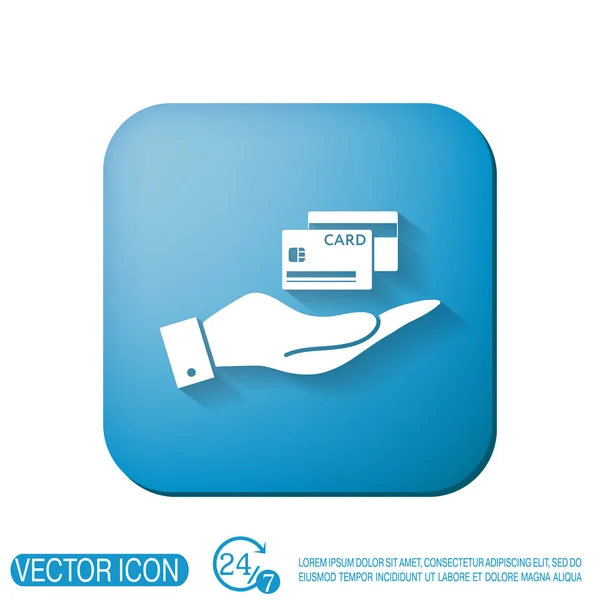 Hand met een creditcard — Stockvector