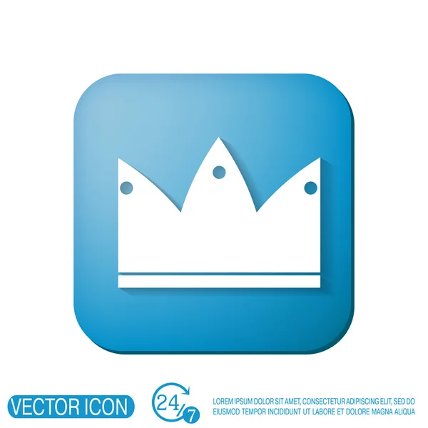 Krone-Symbol auf blau — Stockvektor