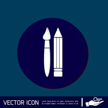 Fırça ve kurşun kalem. karakter çizimi