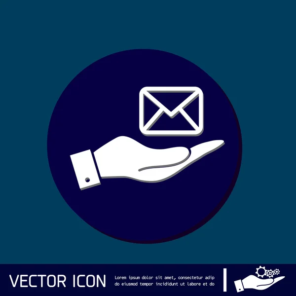 Hand met een post envelop — Stockvector