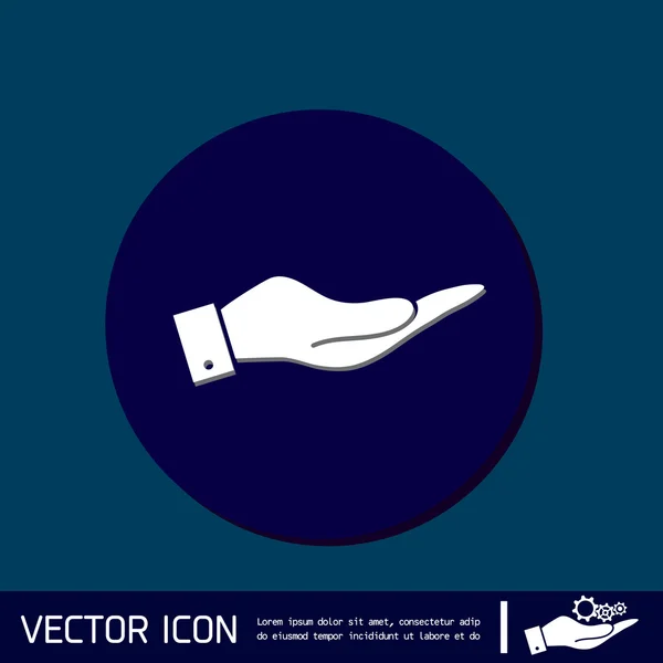 Pictograma rotundă mână — Vector de stoc