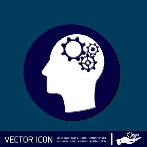 Hombre y su mente sobre la configuración de símbolos — Archivo Imágenes Vectoriales