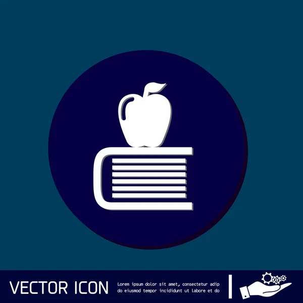 Kniha s ikonou jablka — Stockový vektor