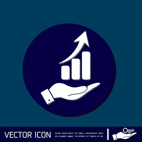 Mano sosteniendo una figura de diagrama gráfico — Vector de stock