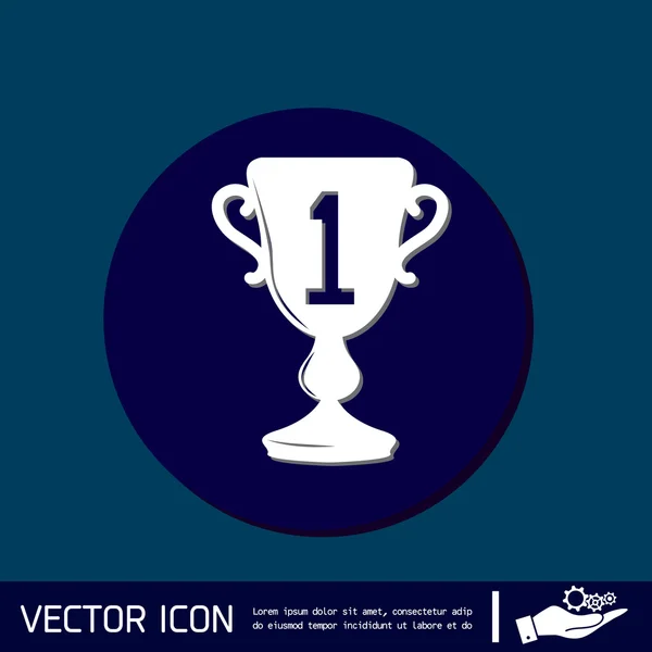 Pohár za první místo ikony — Stockový vektor