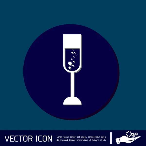Icono de cristal de champán — Vector de stock