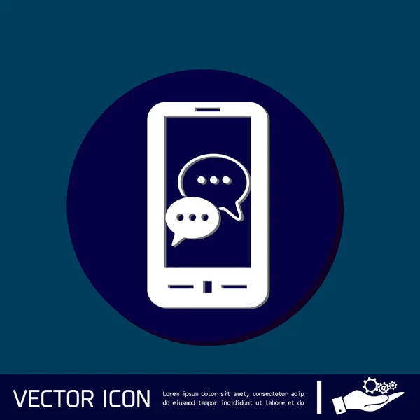 Smartphon, moln av tala dialog — Stock vektor
