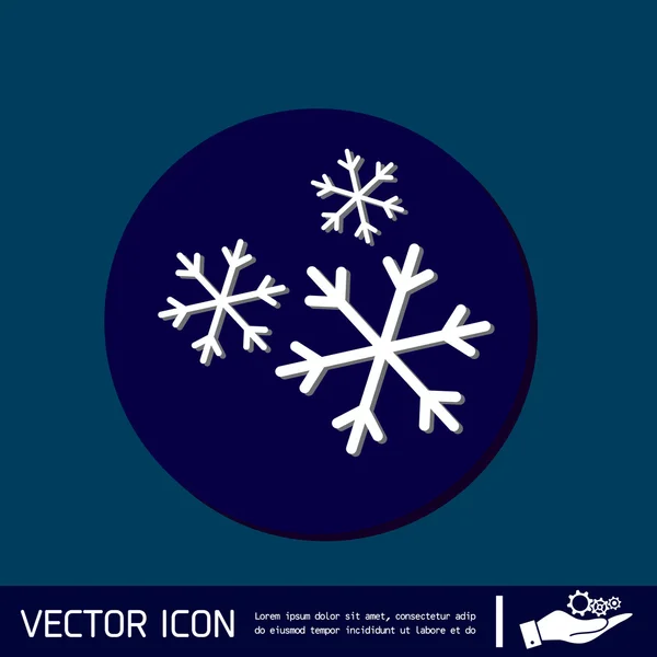 Icône météo, panneau de flocon de neige — Image vectorielle