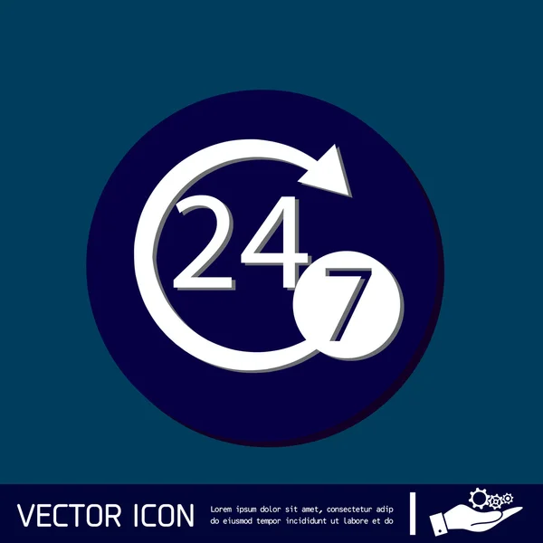 Caracterul 24 7 pictogramă — Vector de stoc