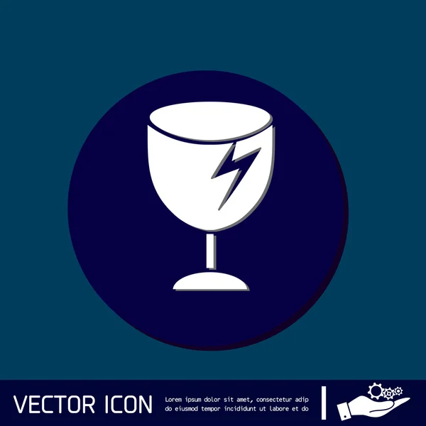 Ömtåliga glas symbol — Stock vektor