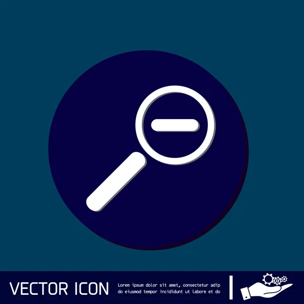 Magnifier reduction icon — Stock Vector