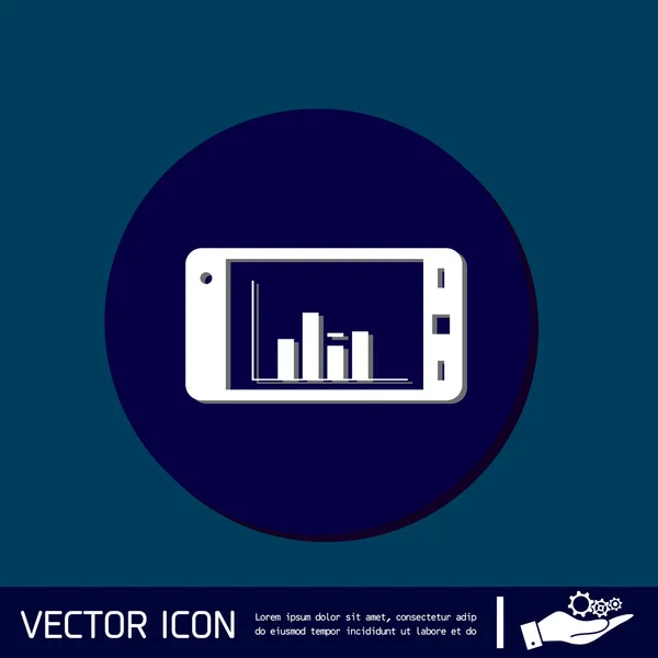 Smartphone med diagram ikon — Stock vektor