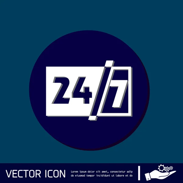 Personagem 24 7 ícone — Vetor de Stock