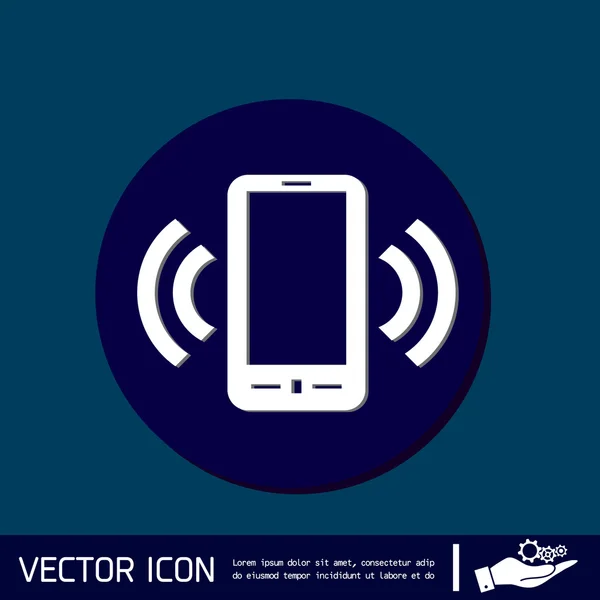 Tanda Smartphone di biru - Stok Vektor