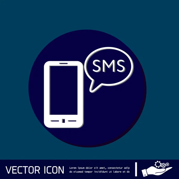 Smartphone com nuvem de diálogo sms — Vetor de Stock