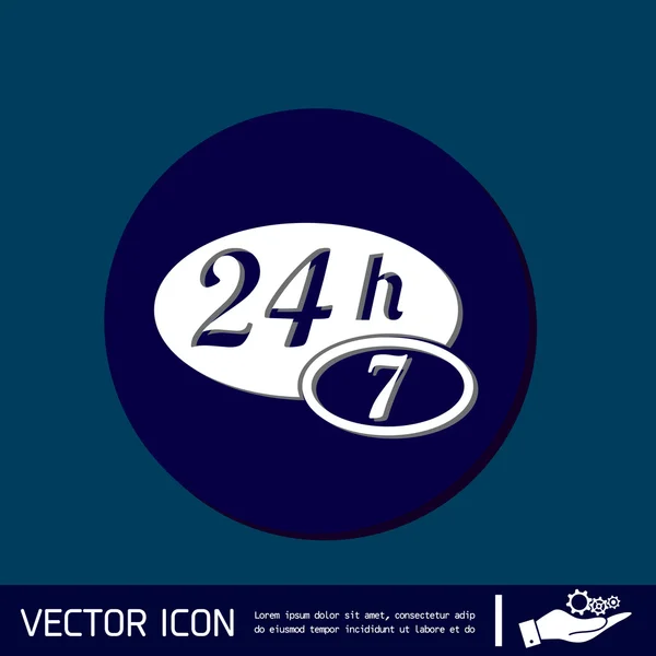 Karaktär 24 7 ikonen — Stock vektor