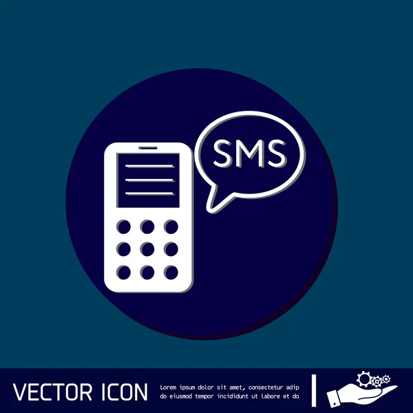 Smartphone com nuvem de diálogo sms — Vetor de Stock