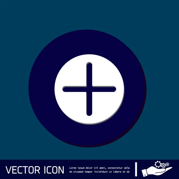 Plustecknet ikonen — Stock vektor