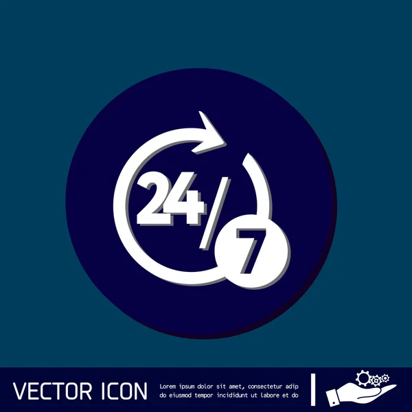 Caracterul 24 7 pictogramă — Vector de stoc