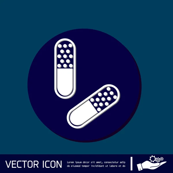Icono píldora tableta — Vector de stock
