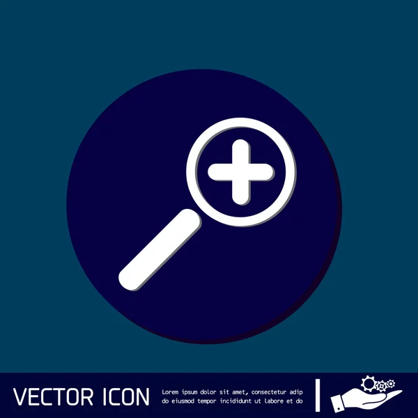 Pictogram met Vergrootglas verhoging — Stockvector