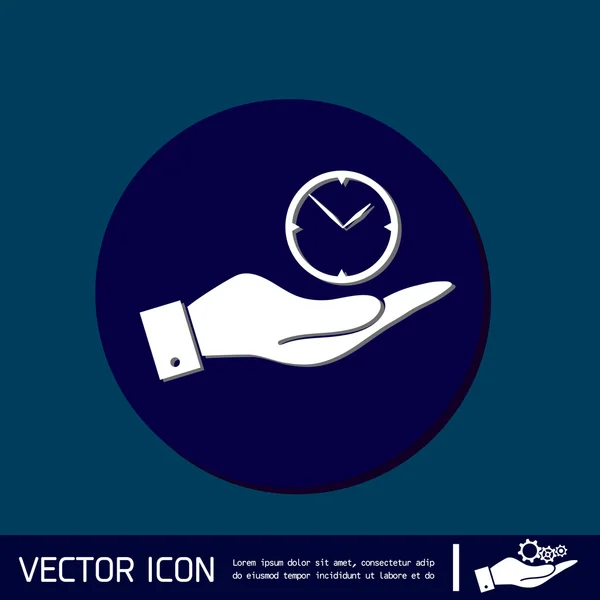 Mano sosteniendo un reloj — Vector de stock