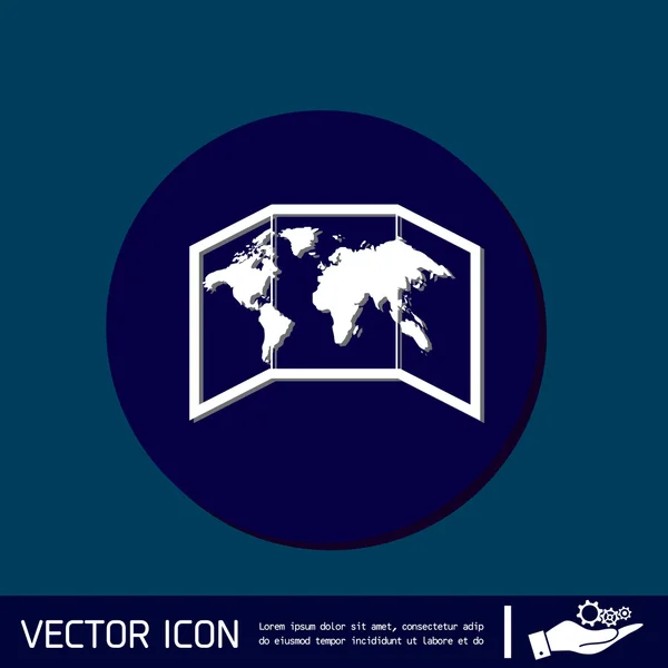 Icono del mapa-países del mundo — Vector de stock