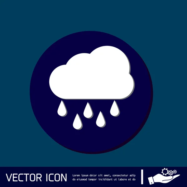 Икона погоды. Облачный дождь — стоковый вектор