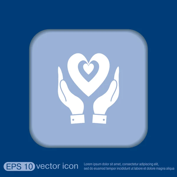 Hand holding a heart icon — Stock Vector