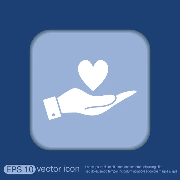 Hand holding a heart symbol — Stock Vector
