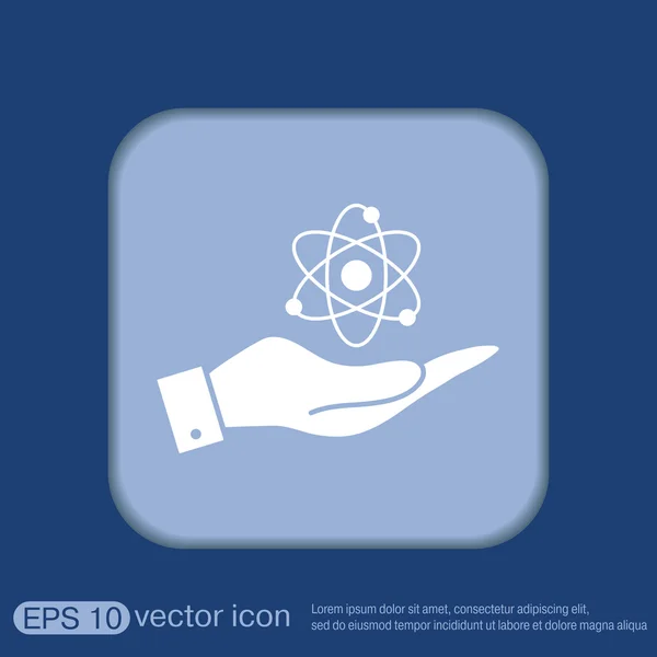 Hand holding the atom, molecule — Stock Vector