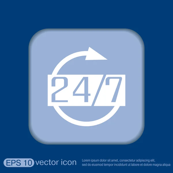 Zeichen 24 7 Symbol — Stockvektor