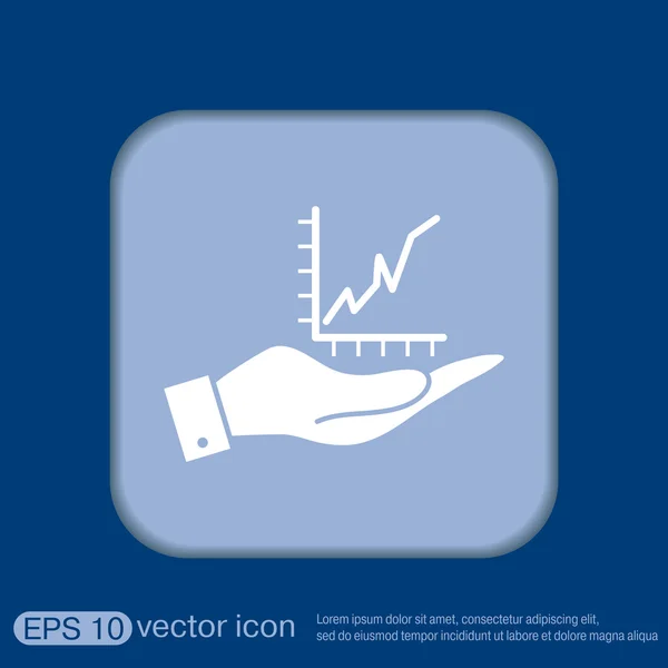 Mão segurando uma figura diagrama gráfico — Vetor de Stock