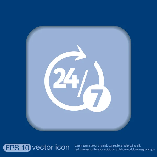 Zeichen 24 7 Symbol — Stockvektor