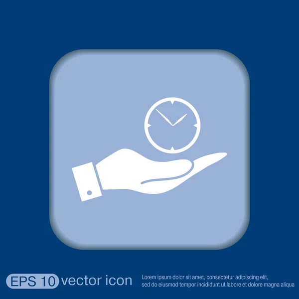 Handen håller en klocka — Stock vektor